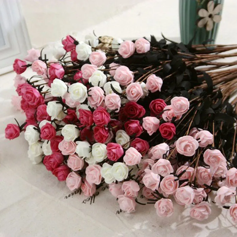 Искусственные розы из полиэтилена 15 цветов/букет искусственные цветы с черными