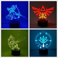 zelda anime figure 3d led lamp breath of the wild home decor lampara game collection bedside decor lampe kid gift toy model doll