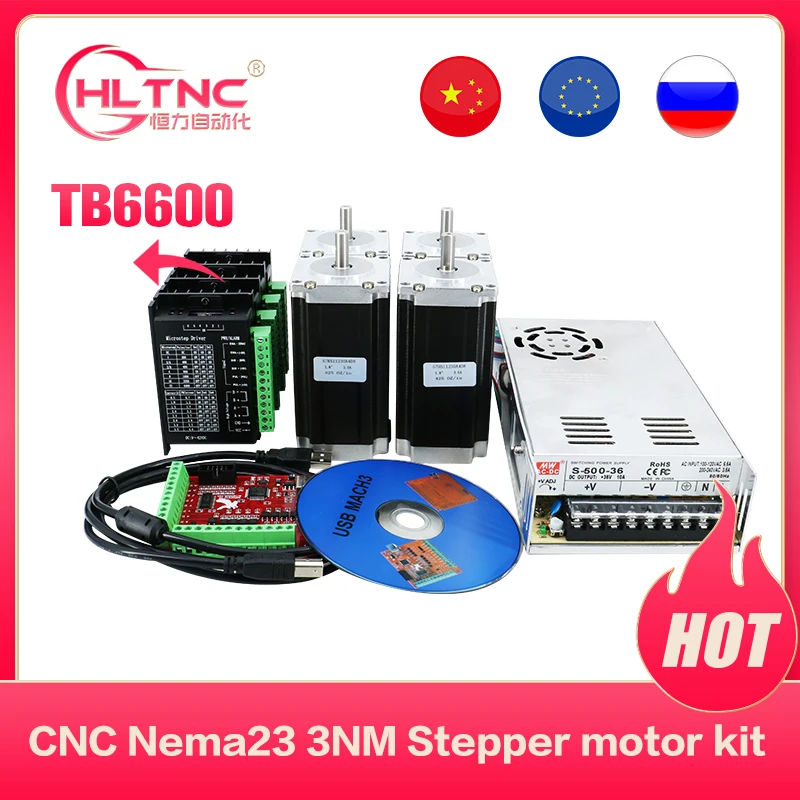 Большая Акция электронный комплект с ЧПУ 4setTB6600 шаговый Драйвер + NEMA23 3 Нм