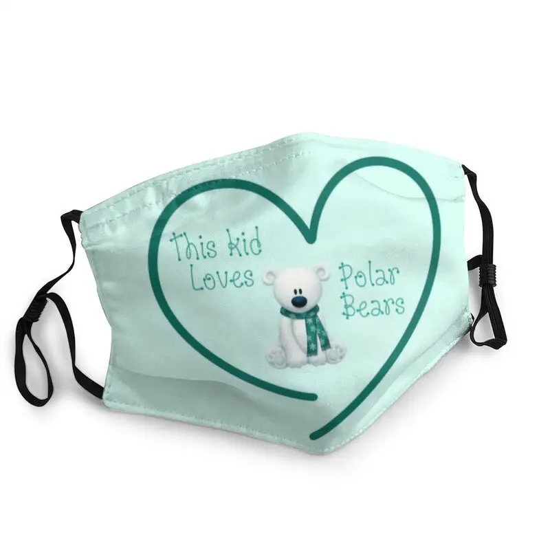 

This Kid Loves Polar Bears Washable Face Mask Unisex Adult Anti Haze Dustproof Protection Cover Respirator Mouth Muffle
