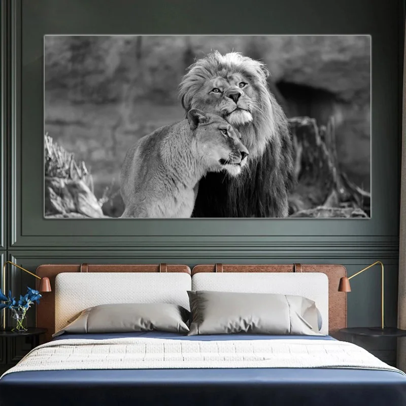 

Картина на холсте RELIABLI ART Черный лев и леопард