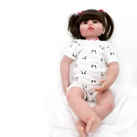 24 inch 60cm reborn doll cute girl brown eyes soft cotton body rebirth baby dolls childrens playmates gifts bebe toy