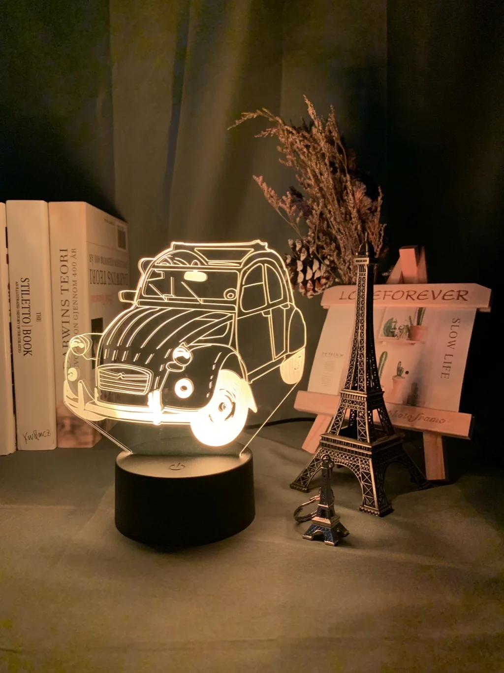 Винтаж автомобиль 2cv 3d иллюзия светодиодный Ночной светильник для украшения дома детская Спальня взрослых офисный Декор Светильник крутая Классическая автомобиля 3d лампа