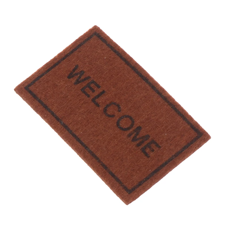 

1PC Miniature Dollhouse Mini Welcome Mat Floor Rug Cover Carpet Dolls House Bedroom Bathroom Furniture Decor Accessories