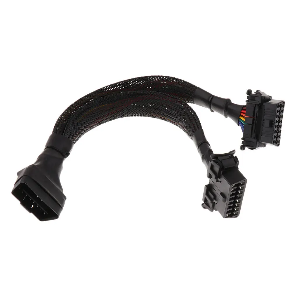 

Universal Car 1 Male to 2 Female 16 Pin OBD2 OBDII Extension Cable Splitter