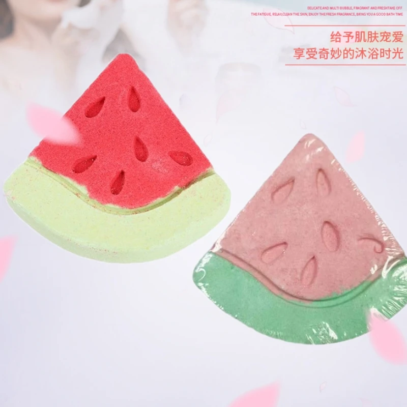 

2 Pcs Watermelon Bubble Bath Bomb Natural Fizzy for Women Moisturizes Dry Sensitive Skin Releases Color Scent and Bubbles