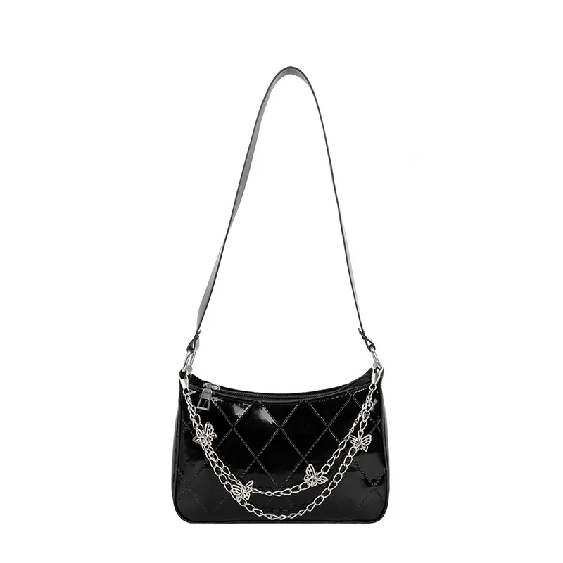 

Fashion Chain Shoulder Bag Soft PU Leather Texture Messenger Zipper Tote Handbag Lightweight Cell Phone Purse for Woman