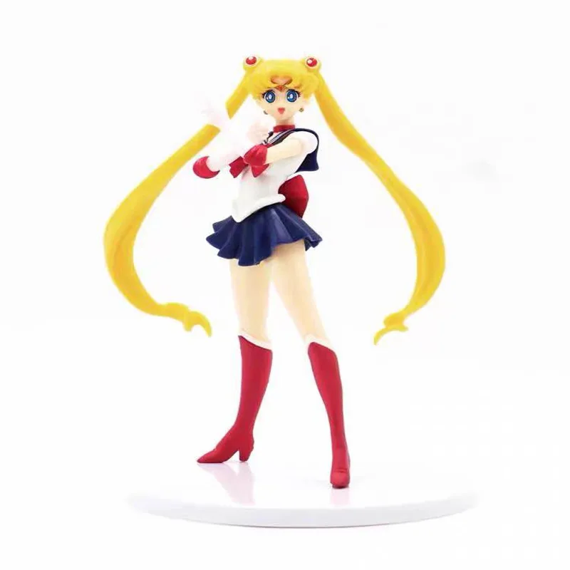 

18CM Anime Sailor Moon Action Figure PVC Usagi Tsukino Model Toys Collection Dolls For Girl Birthday Gift