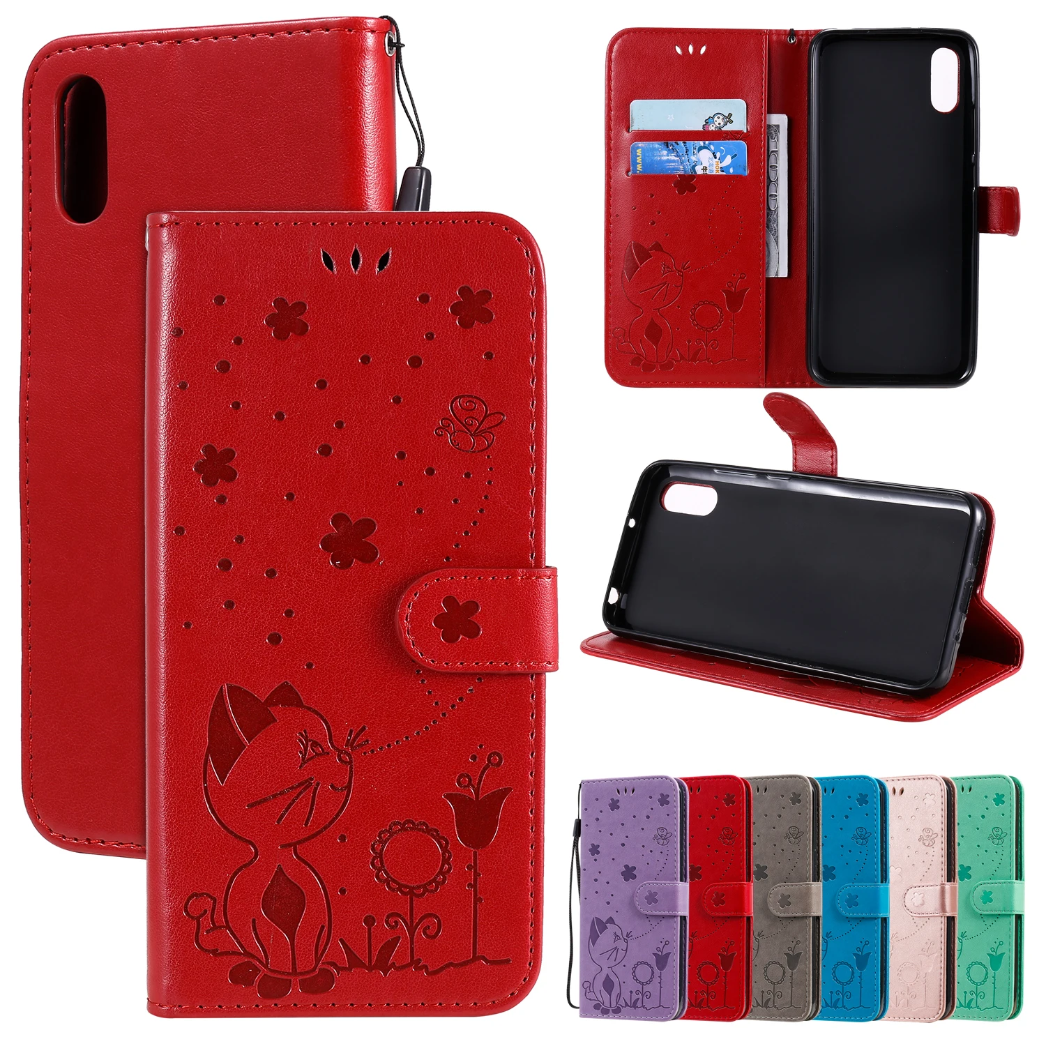 

Luxury Flip Wallet Leather Case for Huawei Honor 8A 9A 9S X10 30Lite Nova 7 5i Fundas Folded Stand Full Protection Lanyard Cover
