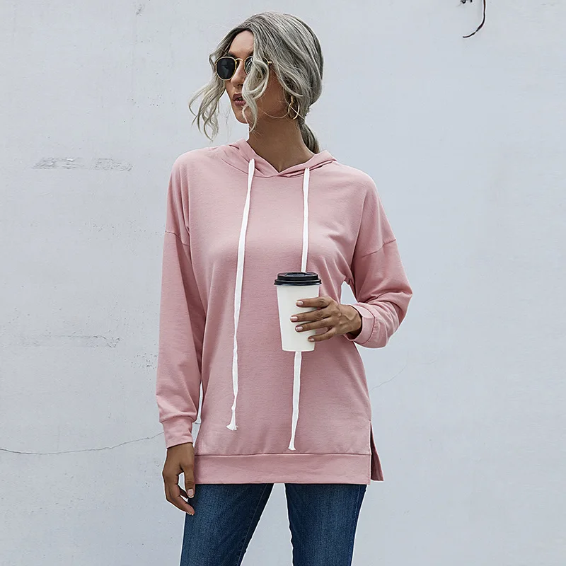 

2021 Spring and Summer Fashion Loose Casual Long Sleeve Hooded Sweater Autumn and Winter 1303 Hoodies Women