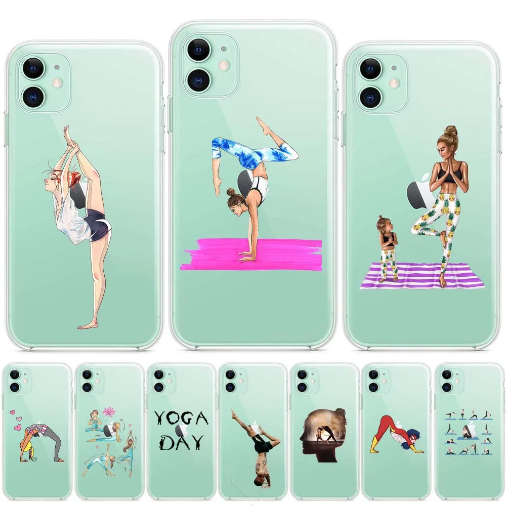 Повседневные женские чехлы для телефонов йоги iphone 11 12 mini pro max 7 8 plus 6 s 5 Se 2020 5s Xs X Xr