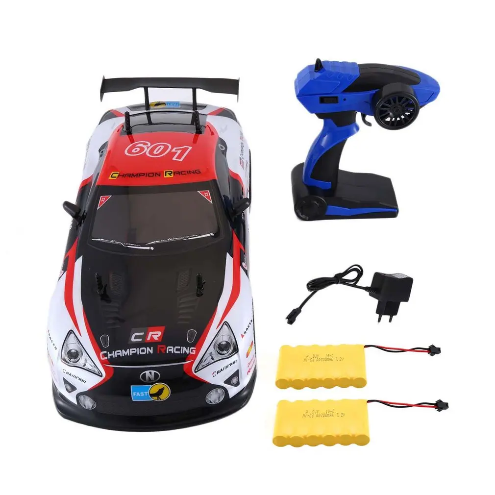 Красный 1/10 1400mAh 2,4G гоночный автомобиль 1:10 RC модель автомобиля 25 км/ч плоский спортивный Дрифт автомобиль игрушки 2 Батареи ЕС Разъем для детей - Цвет: Красный