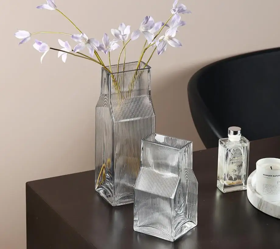 

Simple creative home light luxury living room decoration porch flower transparent glass vase dried flower vase decoration