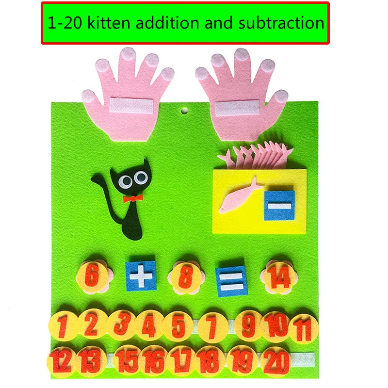 

Kid DIY Non-woven Numbers Counting Toy Digital Add Subtract Felt Craft Math Toys Children Educational Teaching Aid Montessori