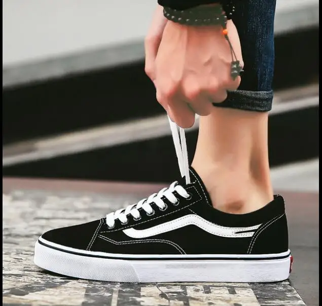 Корейская Весенняя Мужская парусиновая обувь для отдыха низкие скейтборды