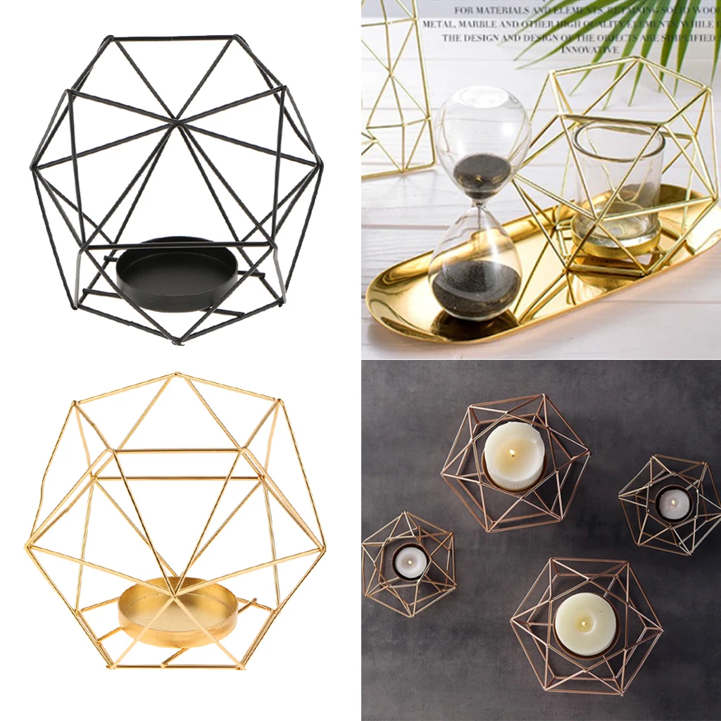 8x Nordic Style Geometric Candle Holder Iron Tea Light Candlestick Tabletop | Дом и сад