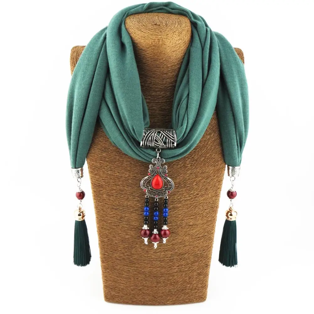 

scarf women necklace wrap Jewelry fashion cotton scarves gemstone women street shawl beads jewellery