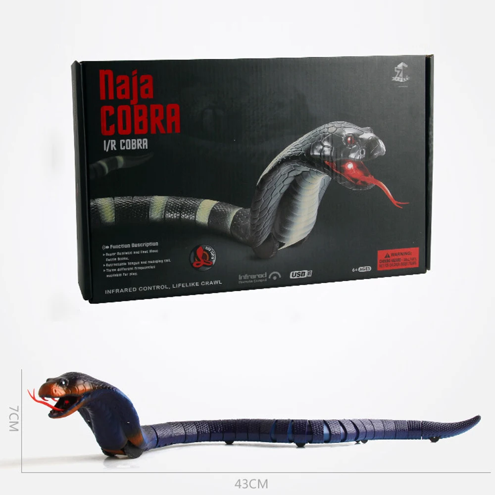 Реалистичная игрушка-Змея с дистанционным управлением Naja Cobra RC игрушка для детей