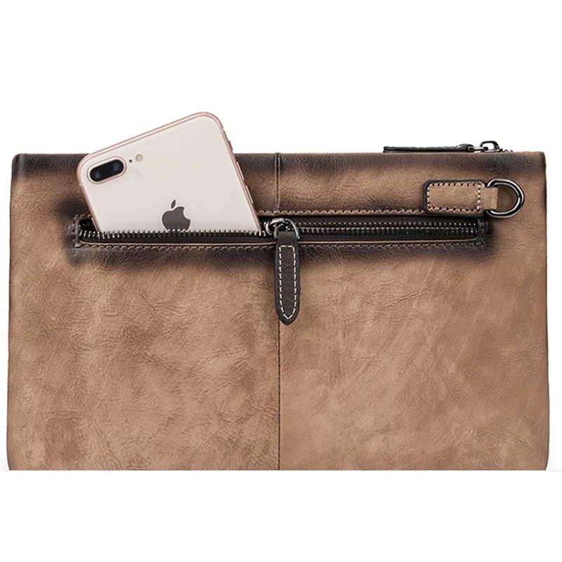 Мужской деловой клатч на молнии вместительная сумка для денег и телефона