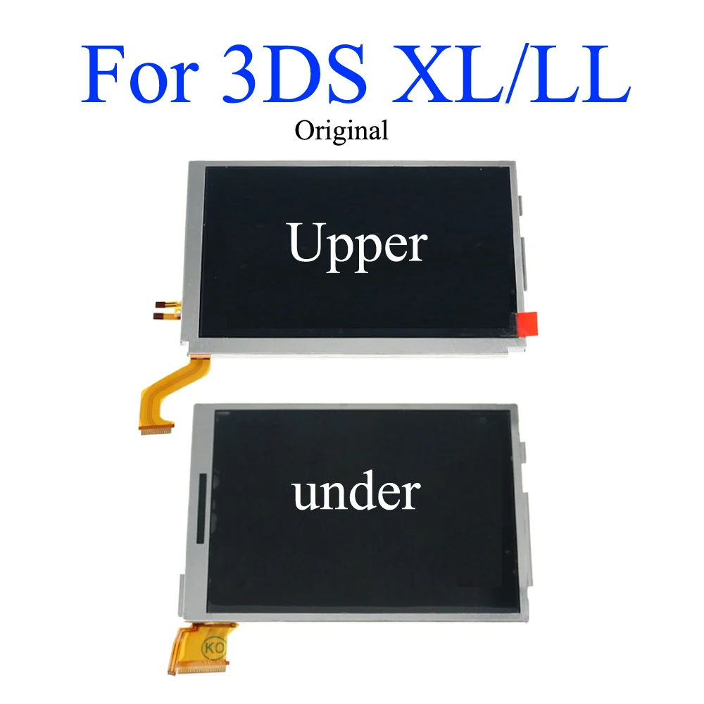 

YuXi For Nintendo 3DS XL LL Bottom Lower Display Panel LCD Screen Compatible Replacement Top Upper under LCD Screen Display