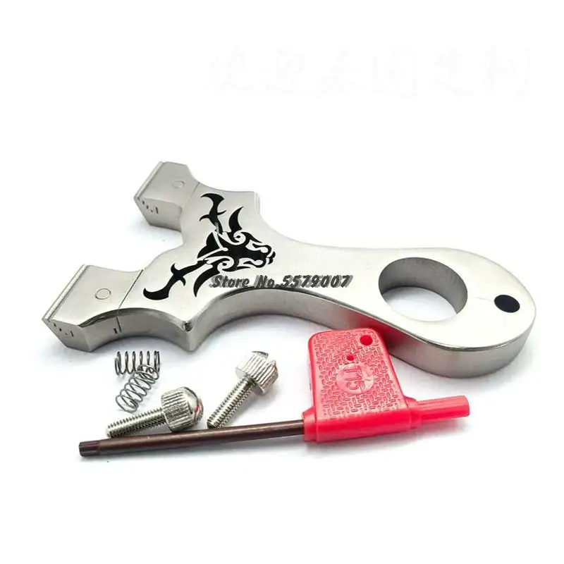 

Powerful Hunting Slingshot Catapult CNC Stainless Steel Wire Cut Vietnam Slingshot with Flat Rubber Band Outdoor Games