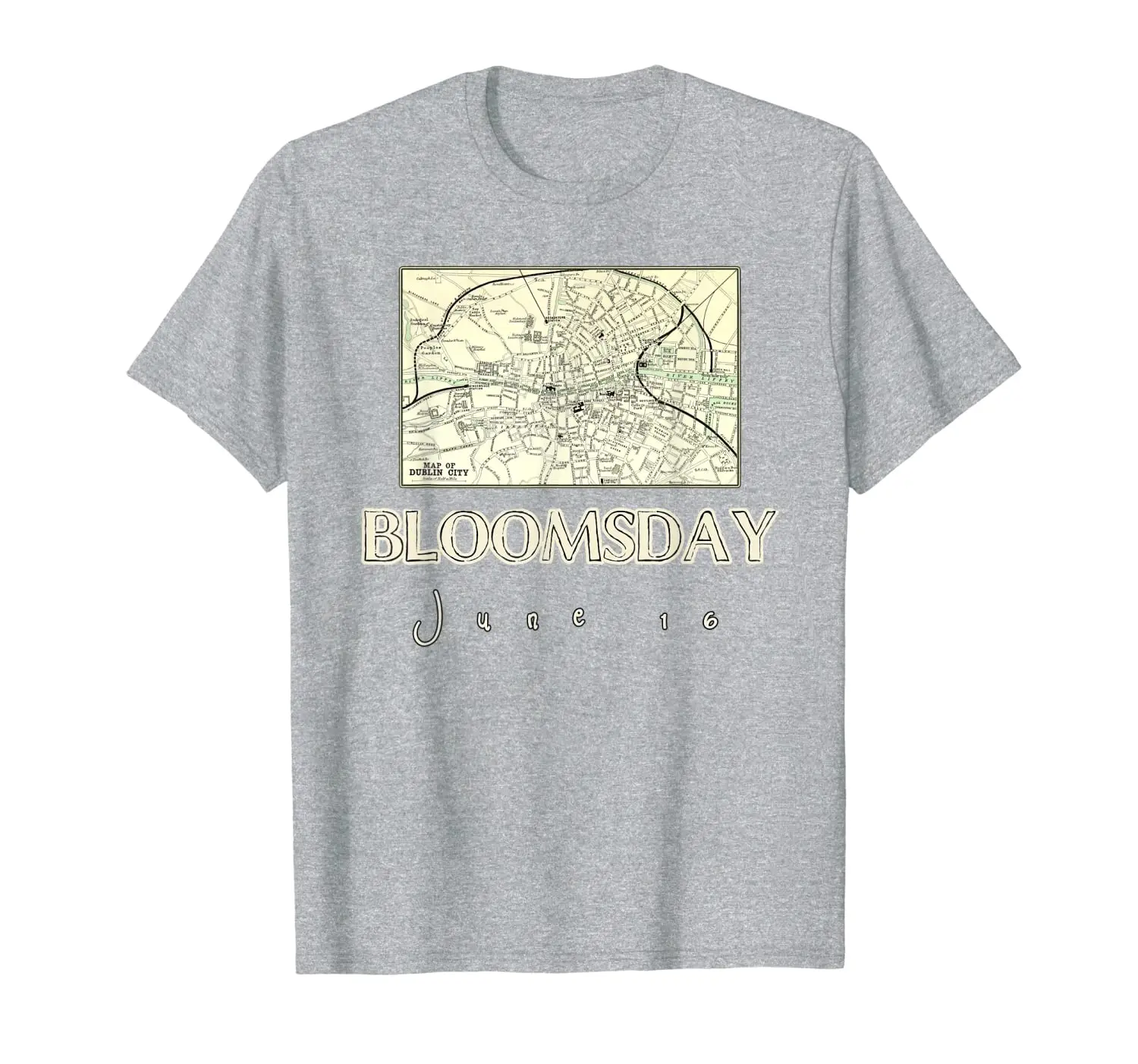 

BLOOMSDAY June 16 Tshirt Dublin Ireland Map T-Shirt
