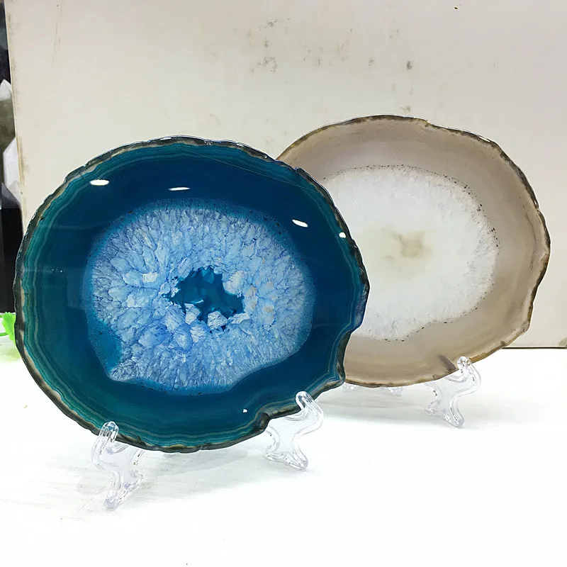 

Natural polished quartz agate slices to repair crystal home furnishings