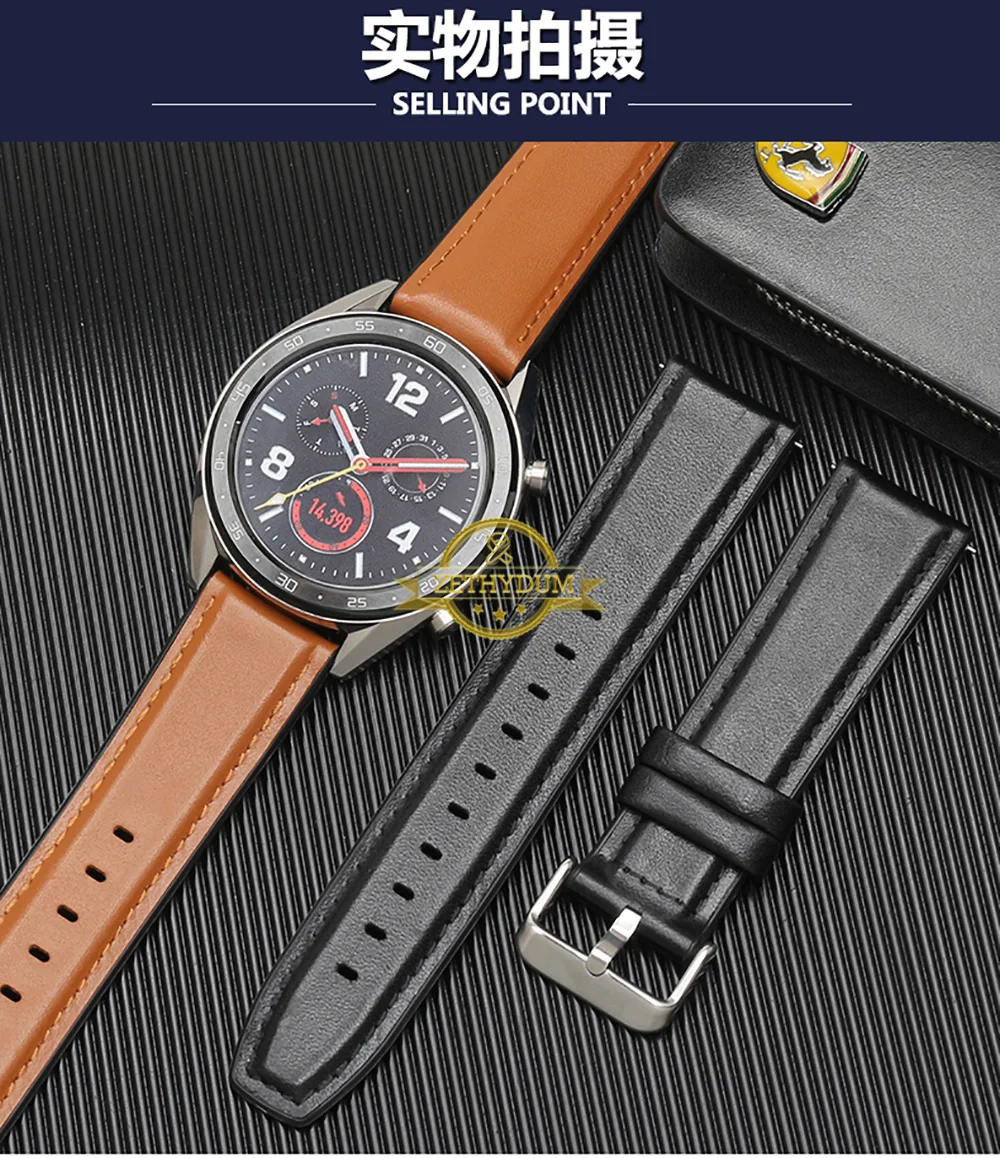 Ремешок из натуральной кожи и силикона для huawei Watch GT Watch 2pro Dream Magic watch ремешок 22 мм смарт-часы браслет