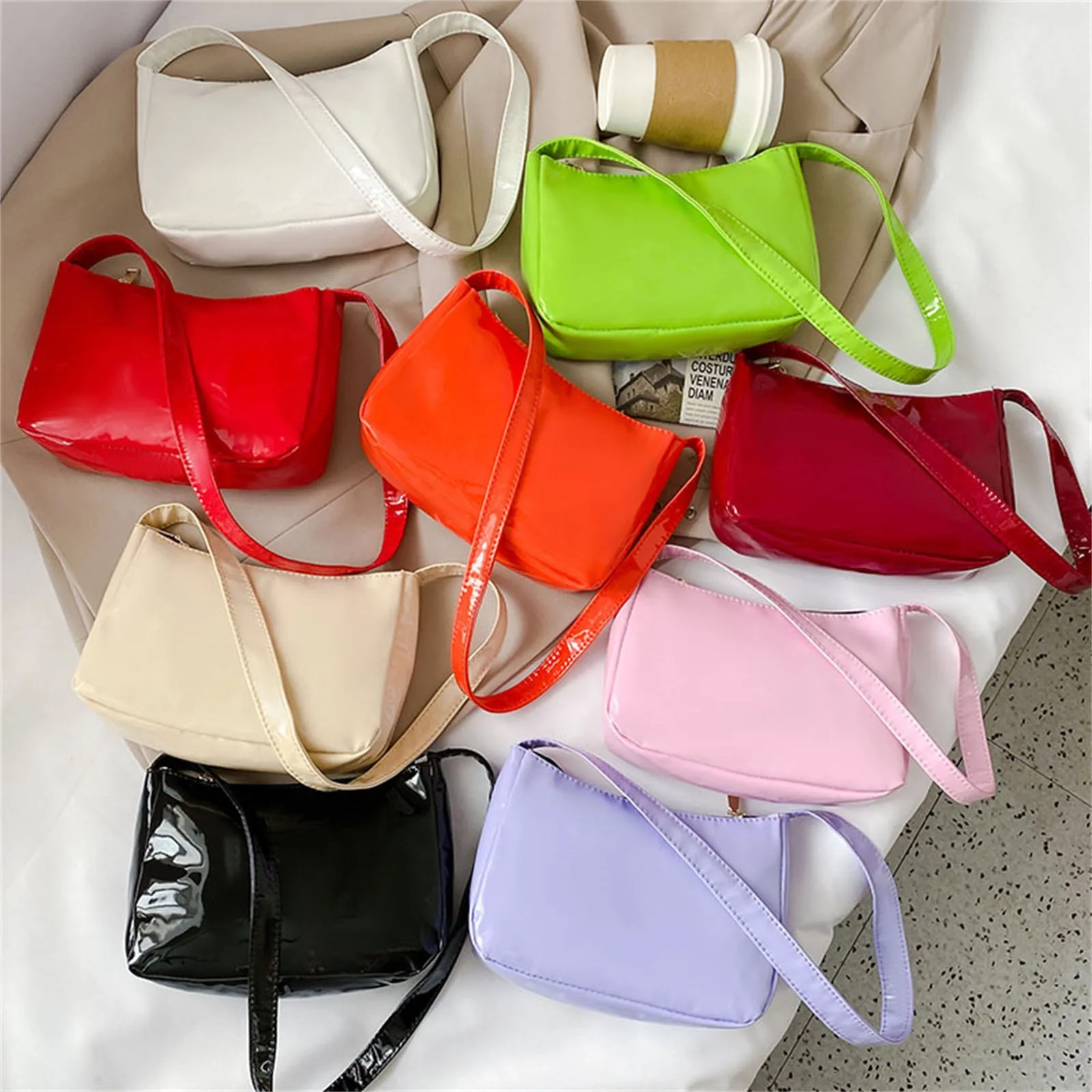 

OCARDIAN Soft PU Leather Women Purple Underarm Bag Retro Solid Ladies Baguette Handbags Fashion Design Girls Small Shoulder Bags