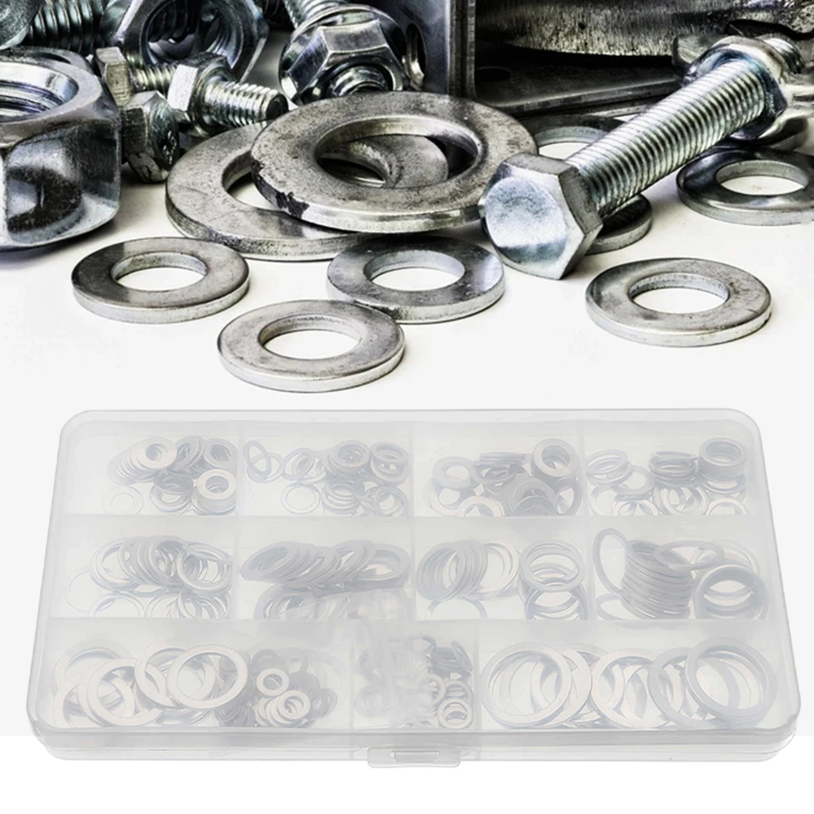 

360Pcs Solid Aluminum Gasket Washer Metal Sealing Rings M5 M6 M8 M10 Sump Plug Oil for General Repair Seal Ring Set