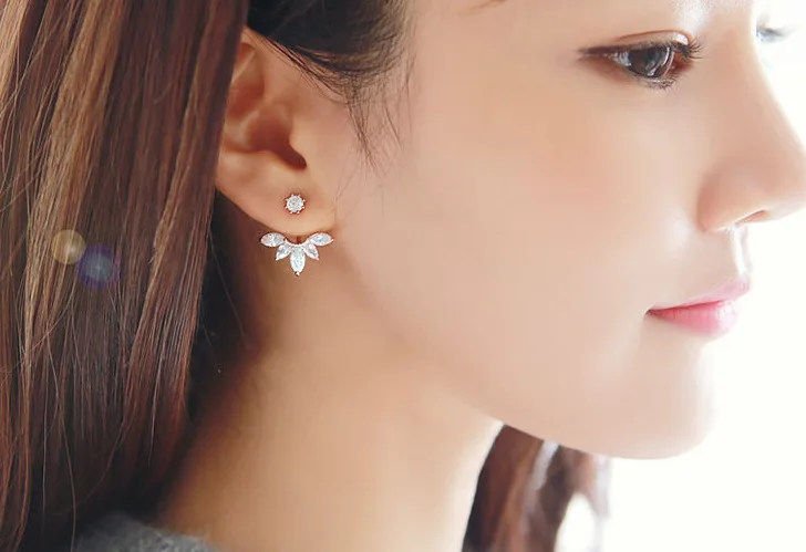 New Crystal Flower Stud Earrings For Women Fashion Simple Ear stud Earing | Украшения и аксессуары