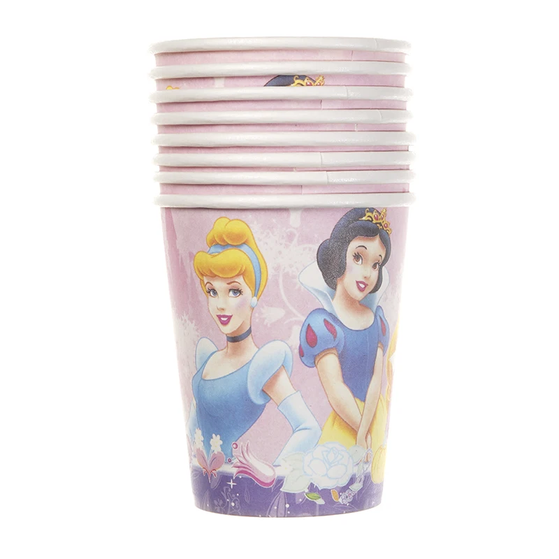 

Disney Princess Disposable tableware Cup Plate Happy Girl Child Birthday Theme Party Decoration Set Party Supplies
