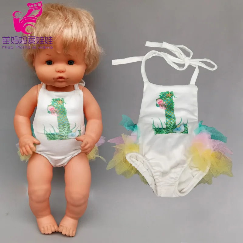 

40cm baby doll bikini for 42cm Nenuco Ropa y su Hermanita 16 inch baby doll swim clothes