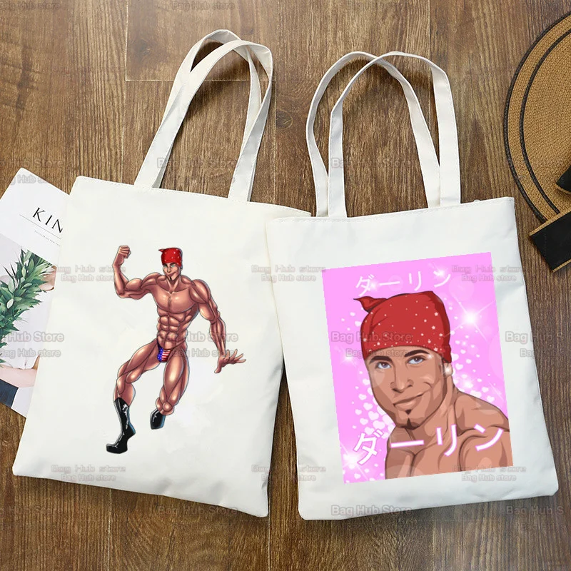 

Gachigasm Gachi Gachimuchi Printing Bag Women Bag Large-capacity Canvas College Shopping Bag Shoulder Bags