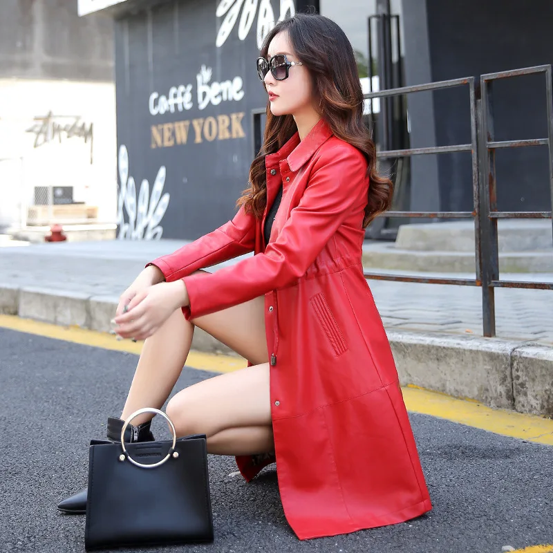 Новая осенняя одежда ветровка из овечьей кожи Женское пальто большого размера