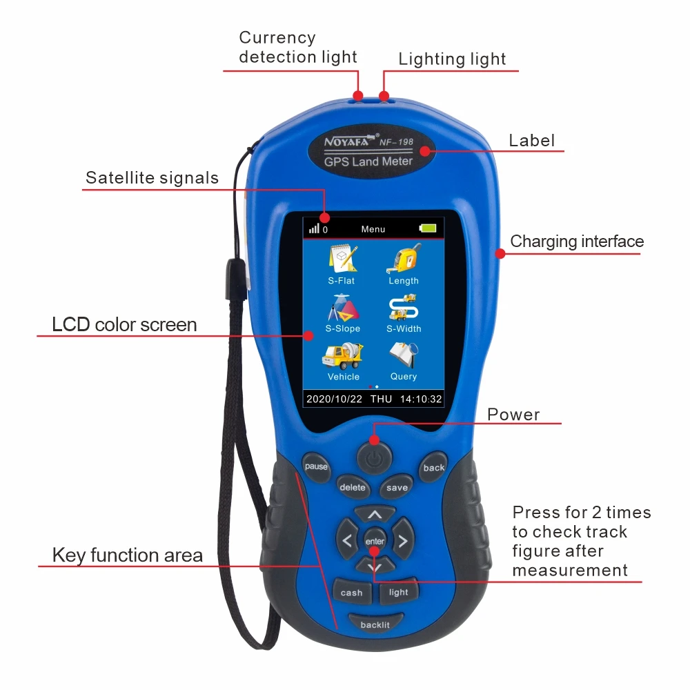 Noyafa NF 198 GPS съемочного оборудования для Land метр тестер измерительный инструмент|gps