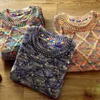 Прямая поставка, фирменный свитер, мужской модный пуловер, мужской, с круглым вырезом, в полоску, приталенный, вязаные модные свитера, Мужской пуловер