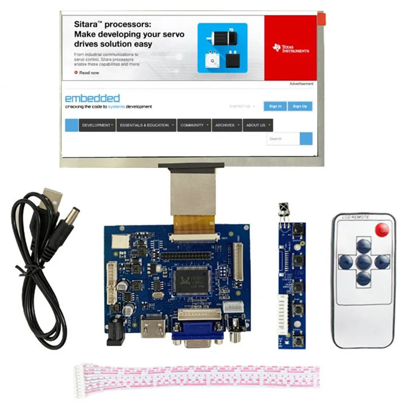 Новый 7 дюймовый 10 1 ЖК дисплей модуль монитора 1024x600 с HDMI + VGA 2AV плата драйвера для