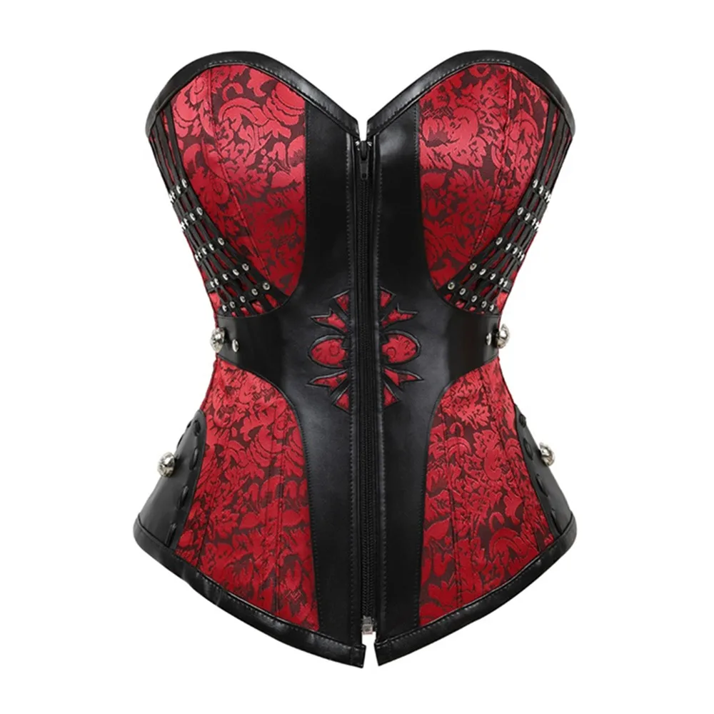 

Leather Steampunk Corsets and Bustiers Buckle Floral Plus Size Corselete Sexy Party Carnival Clubwear Halloween Pirate for Women