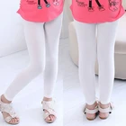 Брюки для девочек, мягкие эластичные детские леггинсы из модала и хлопка, ярких цветов, однотонные детские брюки