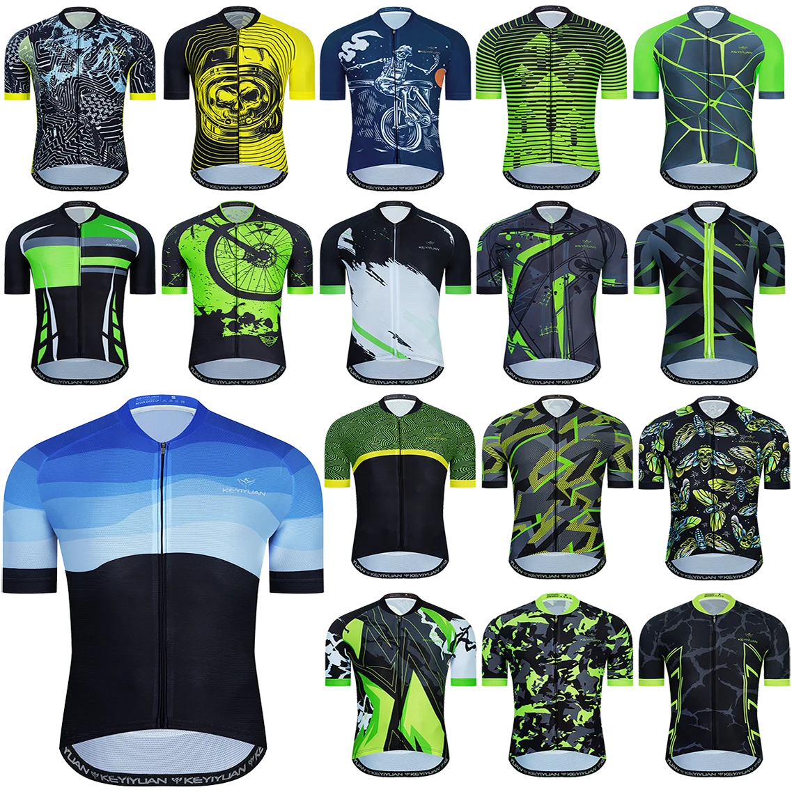 

KEYIYUAN 2021 Men Cycling Jersey Short Sleeve Road Bike Shirt Bicycle Tops MTB Wear Equipacion Ciclismo Hombre Maillot Velo