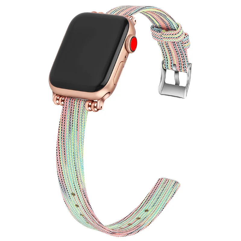 

Suitable for Apple watch series 2 3 4 5 6 for Iwatch 38mm 40mm 42mm 44mm Nylon strap Ladies Apple Watch Band