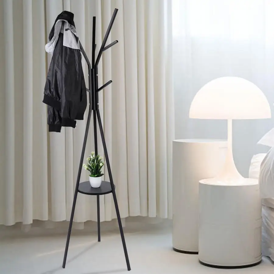 Многофункциональный 9 крючков напольная пальто со стоячим дерево Форма Одежда