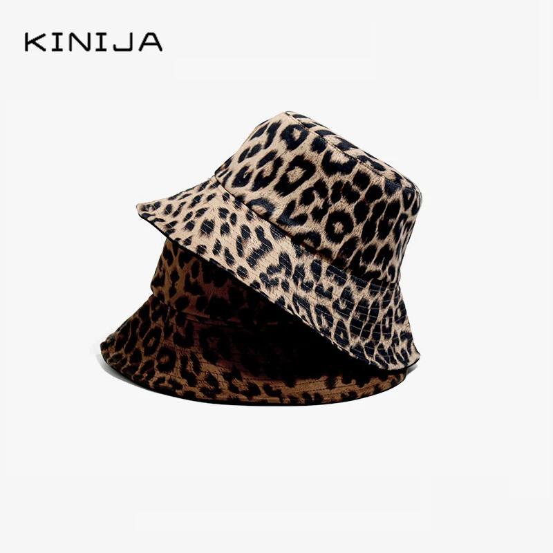 Панама женская двусторонняя с леопардовым принтом шляпа для отдыха на открытом