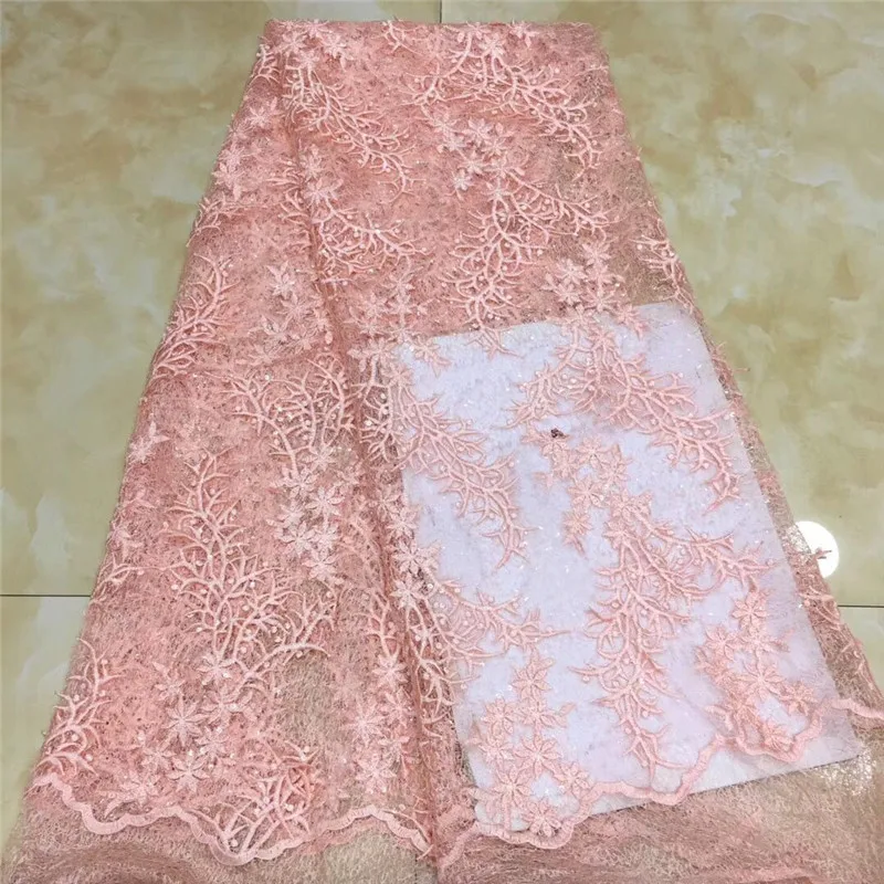 Новинка 2020 африканская кружевная ткань вышитый Золотой нигерийский гипюр для