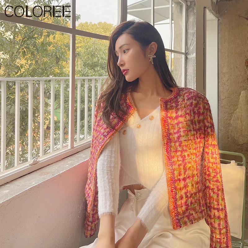 Женское Короткое шерстяное пальто с круглым вырезом Повседневная зимняя куртка