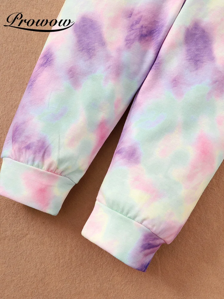 Prowow 2021 Fashion Baby Girls Clothes Set Tie Dye Kids Toddlers Costume Autumn Winter Outfits Casual Children's Clothing | Мать и