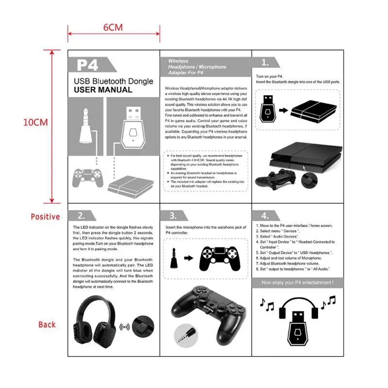 Беспроводной Bluetooth-совместимый адаптер для геймпада PS4 консоли игрового