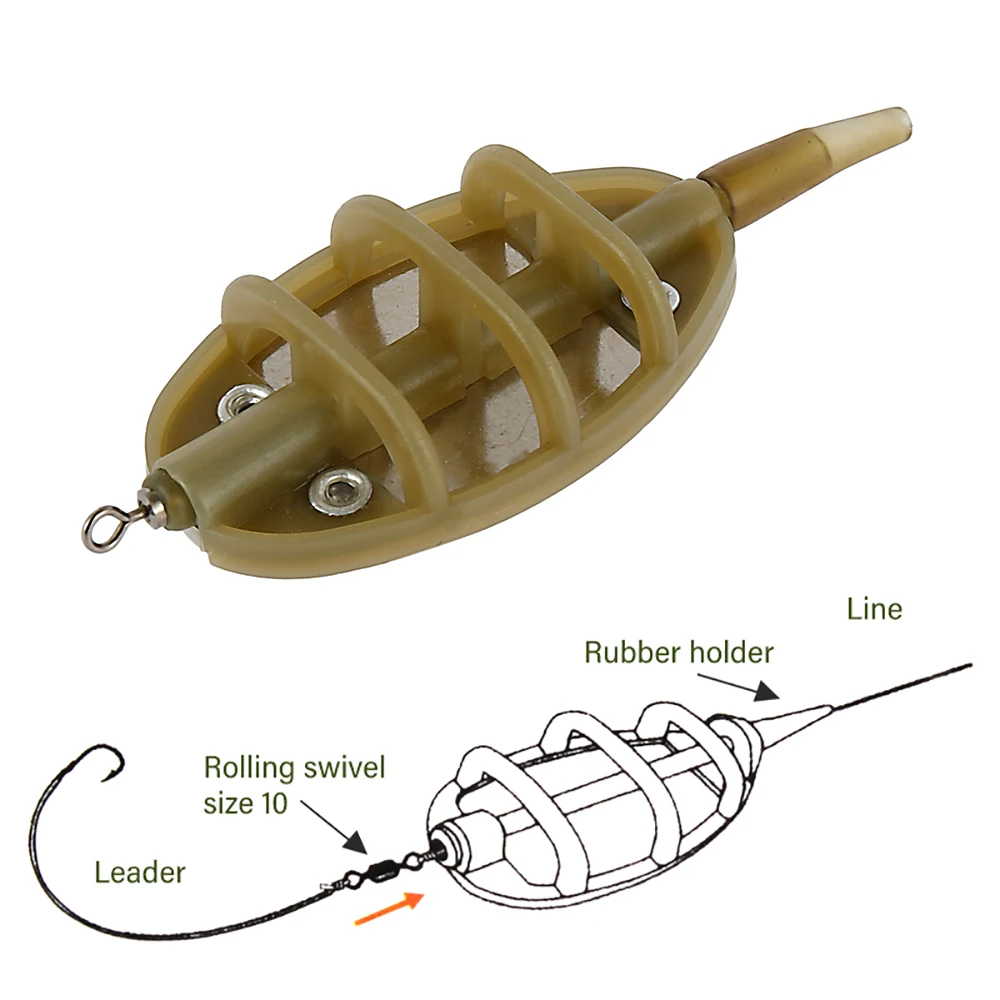

5pcs Lead Sinker Drop Baiting Device Tools Mold Accessories Outdoor Sturdy Flat Method Inline Feeder Carp Fishing Bait Thrower