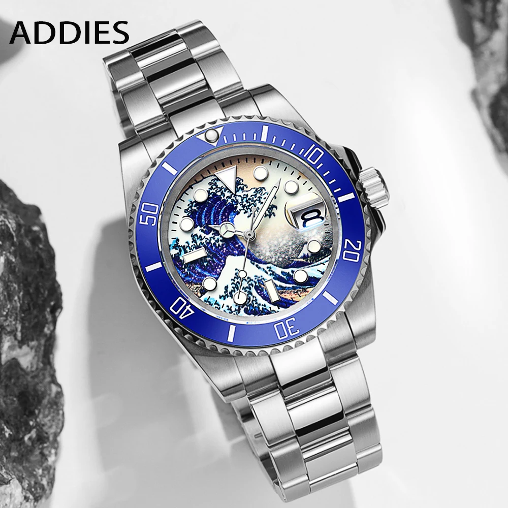 

ADDIESDIVE Automatic Watches surf C3 BGW9 Luminous Dial Ceramic bezel 20bar Waterproof Stainless Steel NH35 Mens Dive Watch